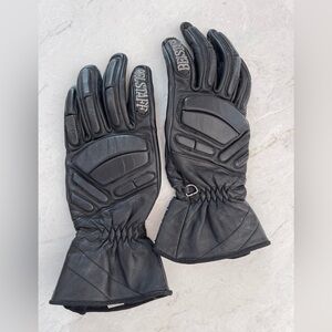 BELSTAFF Women's Black Leather Motorcycle Gloves, Kevlar Lined - Medium - GUC
